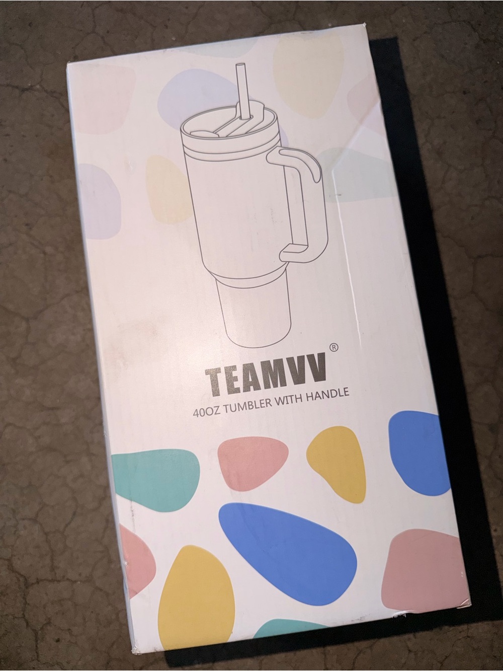 40oz White Tumbler with Handle - Insulated Travel Mug